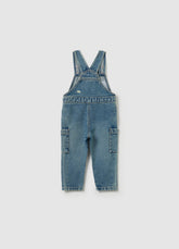 Ovs Denim Dungarees With Abrasions